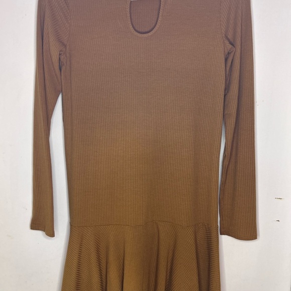 Love Fire Goldenrod Ribbed Long Sleeve Drop Waist Dress | Size Small - Picture 5 of 10